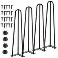 1 x RAW Customer Returns Knpwer 4 pieces hairpin table leg 50 cm, 3 rods hairpin feet, DIY black hairpin coffee table legs, heavy duty metal furniture leg, hairpin leg furniture foot, furniture feet adjustable replaceable DIY - RRP €36.29