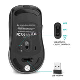 1 x RAW Customer Returns Rii RM200 2.4G Wireless Mouse 5 Buttons Rechargeable Mobile Optical Mouse with Nano USB Receiver, 3 Adjustable DPI Levels, Colorful LED Lights for Laptop, PC - Black - RRP €16.99