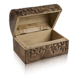 1 x RAW Customer Returns Great birthday gift ideas, handmade decorative wooden jewelry box treasure box jewelry organizer keepsake box treasure box jewelry set holder lock box watch box 22x15 cms Antique  - RRP €24.36