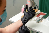 3 x Brand New foilmall Disposable Nitrile Gloves M Black Rubber Gloves 100, L  - RRP €30.21