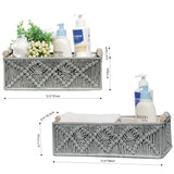 1 x Brand New SEASOULSTAR Macrame Storage Baskets, Decorative Box, Toilet Tank Holder, Closet Organizer, Handwoven Bohemian Style Basket for Bathroom Bedroom Set of 2 Grey  - RRP €28.22