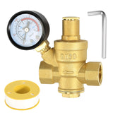 1 x RAW Customer Returns Pressure reducer water 3 4 inch DN20 with pressure gauge, made of 100 high hardness brass, adjustable pressure reducer for water pressure valve, water pressure reducer, water pressure reducer boiler - RRP €19.99