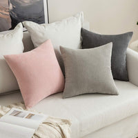 1 x RAW Customer Returns MIULEE Set of 2 cushion covers, decorative cushion, grainy, decorative cushion cover, sofa cushion, decorative cover, soft decorative cushion, couch cushion, cushion for sofa, living room, bedroom, 60x60cm, light grey - RRP €21.17