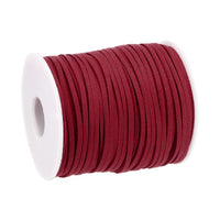 1 x Brand New sourcing map Suede Cord, 49.21 Yards 2.6mm Flat Leather Thread String for Purse Handbag Shoelace DIY Craft Bracelet Making, Wine Red 1 Roll - RRP €13.78