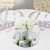 1 x RAW Customer Returns NUPTIO Round Mirror Plate Glass - 12 Pieces 25cm Round Trays Candle Plates Circle Coasters Wedding Table Centerpieces Wedding Decoration Wedding Decoration Home Decoration - RRP €41.21