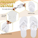 1 x RAW Customer Returns Hestya 6 Pairs of White Toe Separator Wedding Slippers for Guests with 6 Decorative Cards of Sizes and String Guest Slippers Set for Women Men Plain Bathing Shoes for Beach, 3 Sizes - RRP €25.99