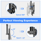 1 x RAW Customer Returns XINLEI TV ceiling mount, suitable for most 37-75 inch LCD LED plasma panel displays with max. VESA 600 x 400 mm, load capacity up to 50 kg, swivel and tilt, height adjustable MC61A - RRP €49.08