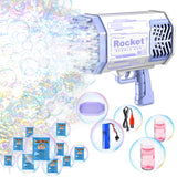 6 x Brand New BARVERE Soap Bubble Machine, 69 Holes Gatling, Soap Bubble Gun, Gun with 2 Soap Bubbles, Automatic Bazooka Bubble Gun for Kids Adults Purple - RRP €122.4