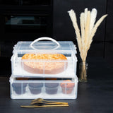 1 x RAW Customer Returns INTIRILIFE transport box container for cakes and cupcakes 2 levels made of plastic in white - 36.1 x 26.1 x 21.2 cm - transport container for muffins cake box - RRP €34.27