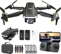 1 x RAW Customer Returns Rugged Brushless Motor Drone with Camera for Beginners, CHUBORY A68 WiFi FPV Quadcopter with HD Camera, Auto Hover, 3D Flips, Headless Mode, Trajectory Flight, 2 Batteries, Carrying Case - RRP €90.74