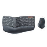 1 x RAW Customer Returns Ergonomic keyboard and mouse ProtoArc EKM01 Rechargeable Bluetooth Keyboard Mouse Bluetooth 2.4GHz split keyboard with wrist rest QWERTZ layout, Windows Mac Android - RRP €79.99