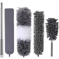 12 x Brand New Feather duster telescopic for ceiling with telescopic rod microfiber duster corner broom max. long 55-254cm dust broom with telescope for high ceilings ceiling fan cobwebs 7 gray cobwebs 5 gray white  - RRP €238.92