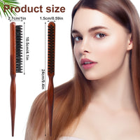 4 x Brand New 2 Pieces Boar Bristle Hair Brush, Hair Comb for Bun Wooden Side Comb for Fine Hair After Hair Straightening and More - RRP €62.4