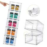 1 x RAW Customer Returns ybaymy Shoe Boxes Stackable Transparent Set of 6 Shoe Boxes Plastic Shoe Box Shoe Organizer Plastic Box Shoe Storage for Shoes up to Size 46, 35 x 27 x 19 cm - RRP €50.4