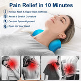 1 x RAW Customer Returns Neck and Shoulder Relaxer, Upper Back Massage Point, Cervical Traction Device, Pain Relief,The Cervical Alignment Pillow Blue  - RRP €39.99