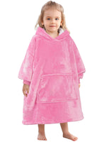 1 x RAW Customer Returns wihnsinop Oversized Hoodie for Adults and Kids, Long Sleeve Hooded Sweater for Women, Oversized, Gift for Sister Girlfriend, 2-6 Years Solid Pink, One Size - RRP €24.0