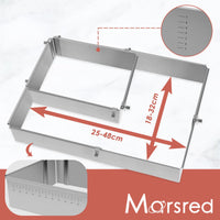 1 x RAW Customer Returns Marsred 8 cm square adjustable baking frame with screws, stainless steel baking pan, high square cake pan, detachable baking ring square for baking, layer cakes, decorating - RRP €21.89