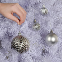 5 x Brand New Prextex Silver Christmas Baubles for Christmas Decorations - 36 Pieces Shatterproof Christmas Tree Ornaments with Hook - Christmas Tree Decorations Combo of 6 Styles in 3 Different Sizes  - RRP €99.95