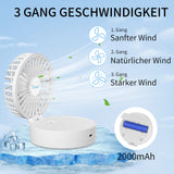 1 x RAW Customer Returns Handheld fan, portable mini fan with cool mist and rechargeable battery, foldable small pocket fan, 7 color night lights, USB fan 3 speeds for travel, office white  - RRP €21.17