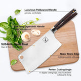 1 x RAW Customer Returns imarku cleaver, 18 cm razor-sharp Chinese chef s knife, high-quality German high-carbon stainless steel with ergonomic Pakka wood handle for the perfect kitchen experience - RRP €38.68