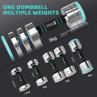 1 x RAW Customer Returns Dripex dumbbell set adjustable dumbbells 2x5kg, steel dumbbells included. 2.5kg 5kg 7.5kg 10kg 15kg 25kg 30kg 50kg fitness dumbbells 10 kg with foam handle for home - RRP €69.99