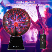 1 x RAW Customer Returns Theefun 20cm Magic Plasma Ball, Luminous Ball Electrostatic Ball Touch Sensitive Lightning Ball, Flashing Educational Toy Physics Flash Light Plasma Lamp Sphere Light Effects, Red - RRP €43.36