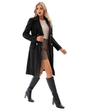 1 x Brand New GRACE KARIN Women s Coat Long Sleeves Knee-Length Lapel Neckline Solid Color Vintage Black S - RRP €61.03