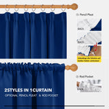 1 x RAW Customer Returns Deconovo Opaque Curtains Blackout Curtains with Gathering Tape Bedroom, 175x140cm HeightxWidth , Royal Blue, Set of 2 - RRP €37.49