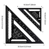 1 x RAW Customer Returns metagio Pack of 2 carpenter s squares 12 inches and 7 inches, 45 90 degree thickened triangle protractor, metric carpenter s square, multifunctional scribing tool for carpenters, roofers, engineers - RRP €22.99