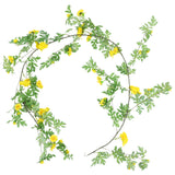 5 x Brand New Happyyami Artificial Daisy Vine Flower Garland Lifelike Silk Decorative Wall Hanging Plant for Wedding Arch Door Flower Arrangement Garden Bedroom Office Decoration Yellow - RRP €102.0