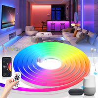 1 x RAW Customer Returns BAGZY RGB Neon LED Strip 5M, Neon LED Strip Alexa Wifi Compatible 230V Outdoor IP65 Waterproof, Works with Google Assistant, with remote control and power supply not included - RRP €70.58