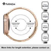 1 x RAW Customer Returns Fullmosa Metal Bracelet for Apple Watch SE Strap 40mm 41mm 38mm Women Men, No Tool Required Bands for iwatch SE series 9 8 7 6 5 4 3 2 1, Slim Women Bracelet, Rose Gold - RRP €26.77