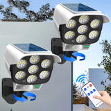 1 x RAW Customer Returns Solar lamps for outdoor use with motion detector, outdoor battery, pack of 2, outdoor lamp with remote control, 3 modes, LED spotlight, 77 LED solar lights, waterproof IP65 outdoor light for garden - RRP €30.2