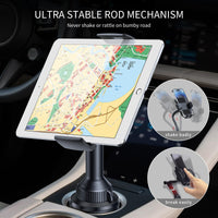 1 x RAW Customer Returns APPS2Car cell phone holder for cars, 2-in-1 tablet holder for car cup holder, adjustable car holder for cell phones, compatible with 4.3-11 inch tablets, iPad Mini Air Pro, iPhone, all smartphones. - RRP €25.99