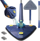 5 x Brand New Mop Telescopic Triangle 360 Degree Rotating Adjustable Triangle Cleaning Mop, with 6 Replacement Heads Microfibre Mop, Rotating Adjustable Cleaning Mop, Reusable Spin Mop triangular mop  - RRP €143.75