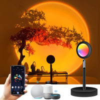 1 x RAW Customer Returns GY Alexa Sunset Lamp, Smart Sunset Lamp 16 Million Colors Compatible with Alexa Google, 360 WiFi Sunset Projection Lamp Mood Lamp for Party, Tiktok, Living Room Decoration, APP Control - RRP €30.99