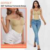 1 x RAW Customer Returns Gotoly Shapewear Women s Tummy Control Body Strong Shaping Bodysuit Figure Shaping Body Shaper Shaping Corset Body Seamless Shaping Bodysuits Beige, XL-XXL  - RRP €24.99