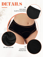 1 x RAW Customer Returns FeelinGirl Menstrual Panties for Women Mid Waist Panties Cotton Panties 3 Tampons 40ML Menstrual Blood Pregnancy Underwear Prevent Incontinence Secretions Black M - RRP €21.6