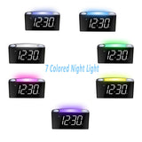 1 x RAW Customer Returns Digital Loud Alarm Clock for Kids Bedroom, 7-Color Night Light, Large LED Display with Adjustable Brightness, Battery Backup, 2 USB Chargers, Snooze for Boys Girls Teens Bedside Table - RRP €24.08