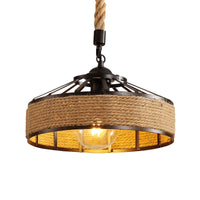 1 x RAW Customer Returns Goeco Rope Pendant Lamp, E27 Metal Rope Ceiling Lamp, Height Adjustable Industrial Pendant Lighting for Dining Room, Living Room, Restaurant, Bar, Cafe Bulbs Not Included  - RRP €39.34