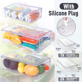 1 x RAW Customer Returns Masthome Refrigerator Organizer Set of 9, Transparent Refrigerator Box with Lid, Kitchen Storage Box BPA-Free Kitchen Cabinet Organizer for Pantry and Refrigerator, Includes 1 Cleaning Cloth - RRP €38.93