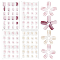 2 x Brand New 96 Pieces Artificial Nails Short, Square Nude Gradient White Fake Nails Nude Pink Gradient Artificial Nails, Full Cover Artificial Nails Press on Nails 12 Sizes Artificial Nails Nails - RRP €36.0