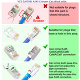 1 x RAW Customer Returns VCE GJ670BL Crimper for RJ45 Feedthrough Connectors Cat7 Cat6A Cat6 Cat5 RJ45 Crimping Tool - RRP €33.1
