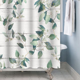 1 x Brand New SDOTPMT 152x183cm Eucalyptus Green Leaves Shower Curtain Botanical Floral on Rustic Gray Plank Farmhouse Bath Curtain Polyester Waterproof Bathroom Curtain with Hooks - RRP €22.8