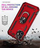 1 x Brand New KUAWEI iPhone 12 Pro Max Case, 360 Degree Rotation Ring Kickstand Military Double Layer Reinforced Defense Bumper for iPhone 12 Pro Max Red  - RRP €14.75