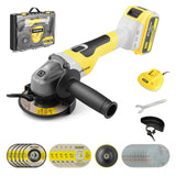 1 x RAW Customer Returns ENVENTOR Cordless Angle Grinder, 20V Angle Grinder with 4.0Ah Battery Charger 1,0000 RPM, Brushless Motor, 115 mm Cutting Discs, Multiple Accessories , for Grinding, Cutting, Rust Removal - RRP €88.64