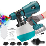 1 x RAW Customer Returns Cordless paint spray system for Bosch 18V GBA, work for BAT609 BAT610G BAT618G BAT619 BAT621 BAT620 electric paint spray gun -4 nozzles 3 spray patterns 6 filter paper no battery  - RRP €70.58