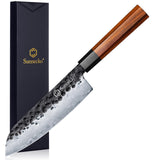 1 x RAW Customer Returns Sunnecko 7 inch chef s knife Santoku knife kitchen knife - professional knife Japanese meat knife professional knife all-purpose knife, 3 layers of steel chef s knife with gift box - RRP €42.99