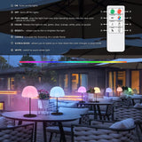 11 x Brand New Outdoor LED Table Lamp Wireless Dimmable Remote Control USB Rechargeable 8 Color RGB Table Lamp for Outdoor Garden Table Camping Bedroom Black  - RRP €339.79