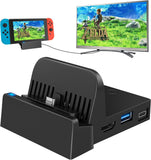 1 x RAW Customer Returns Ponkor Switch Docking Station for Switch, Switch Switch OLED TV Dock Charging Station, Mini Portable Switch Switch OLED 4K HDMI Adapter Charging Station with 4K HDMI Interface, USB 3.0 and Type-C Port - RRP €26.2